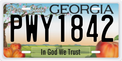 GA license plate PWY1842