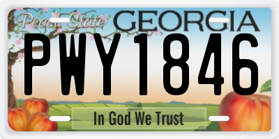GA license plate PWY1846