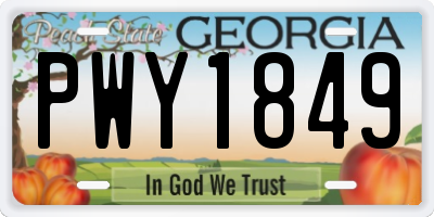 GA license plate PWY1849