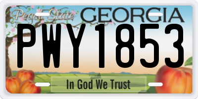 GA license plate PWY1853