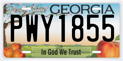 GA license plate PWY1855