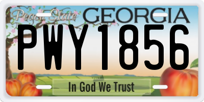 GA license plate PWY1856