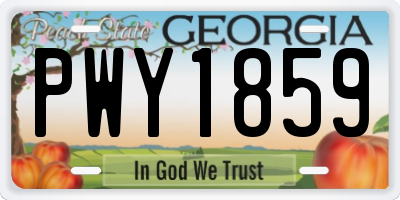 GA license plate PWY1859
