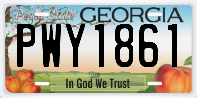 GA license plate PWY1861