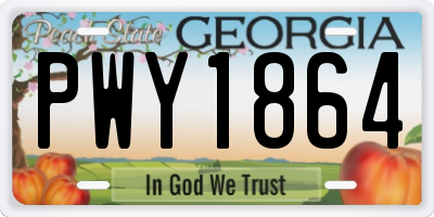 GA license plate PWY1864