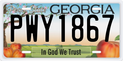 GA license plate PWY1867