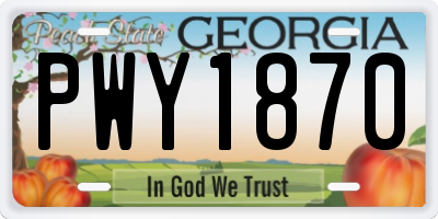 GA license plate PWY1870