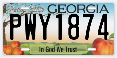 GA license plate PWY1874
