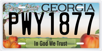 GA license plate PWY1877