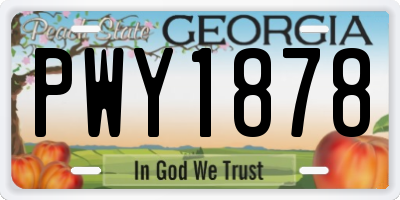 GA license plate PWY1878