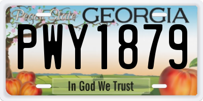 GA license plate PWY1879