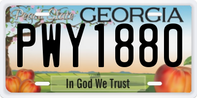 GA license plate PWY1880