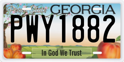 GA license plate PWY1882
