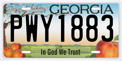 GA license plate PWY1883