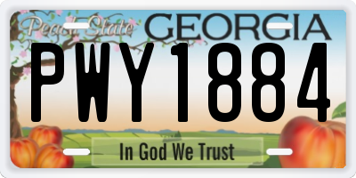 GA license plate PWY1884