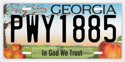 GA license plate PWY1885
