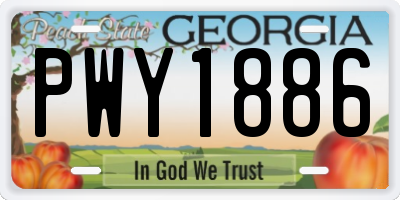 GA license plate PWY1886