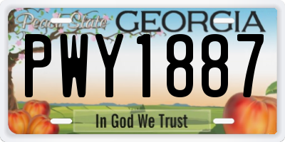 GA license plate PWY1887