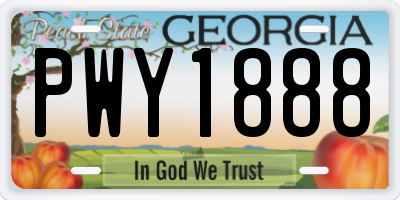GA license plate PWY1888