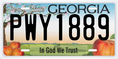 GA license plate PWY1889