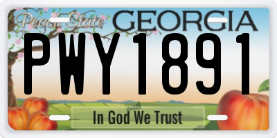 GA license plate PWY1891