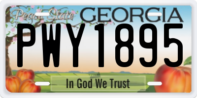 GA license plate PWY1895