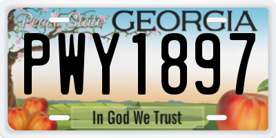 GA license plate PWY1897