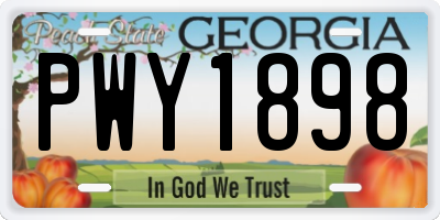 GA license plate PWY1898
