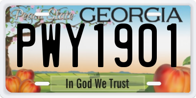 GA license plate PWY1901