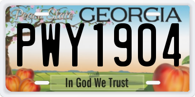 GA license plate PWY1904