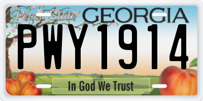 GA license plate PWY1914