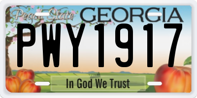 GA license plate PWY1917