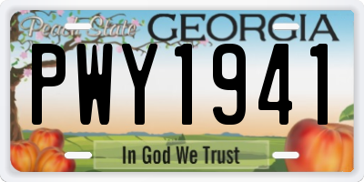 GA license plate PWY1941