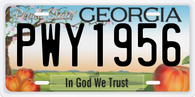 GA license plate PWY1956