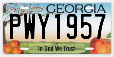 GA license plate PWY1957
