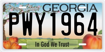 GA license plate PWY1964