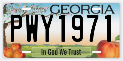 GA license plate PWY1971