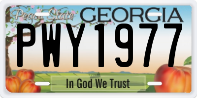 GA license plate PWY1977