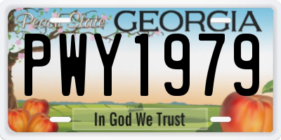 GA license plate PWY1979