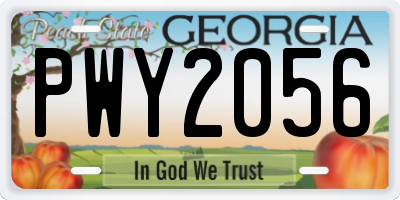 GA license plate PWY2056