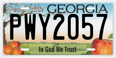 GA license plate PWY2057