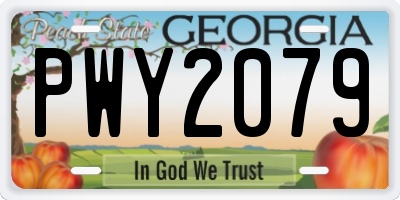 GA license plate PWY2079