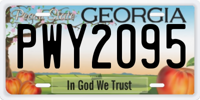 GA license plate PWY2095