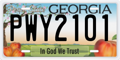 GA license plate PWY2101