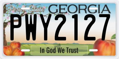 GA license plate PWY2127