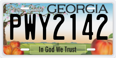 GA license plate PWY2142