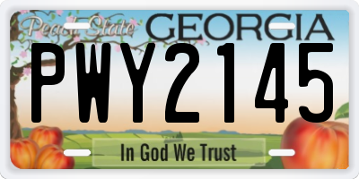GA license plate PWY2145