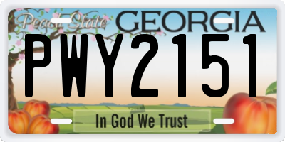 GA license plate PWY2151