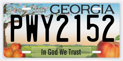 GA license plate PWY2152