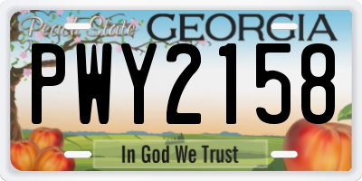 GA license plate PWY2158